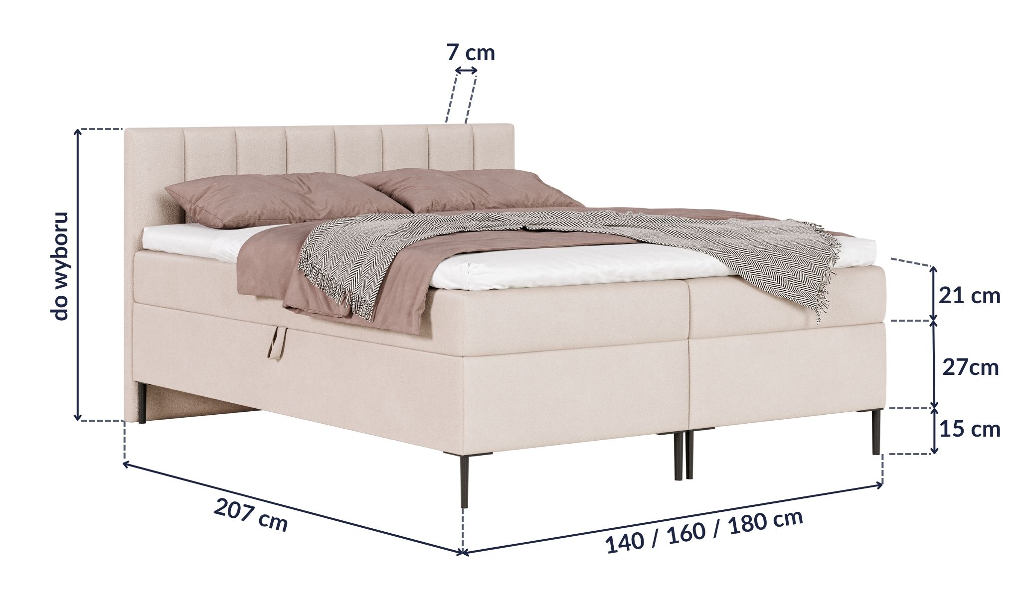 NOVA – wymiary łóżka